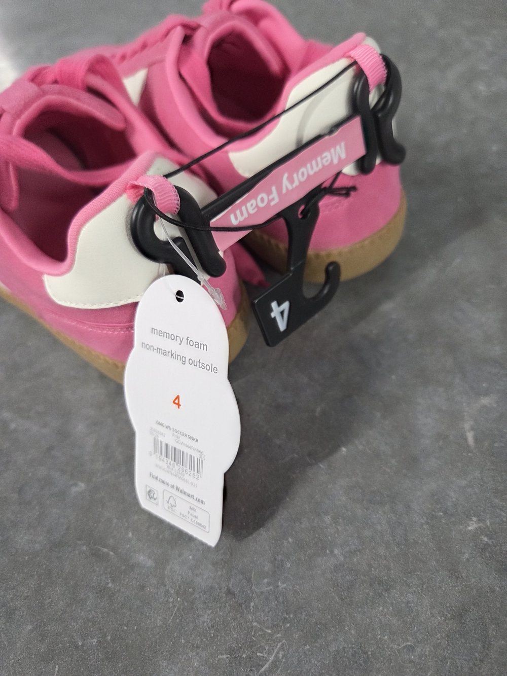NWT wonder nation Pink and White Kids Sneakers Size 4 - Picture 6 of 6